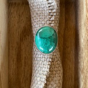 Sterling silver and malachite ring.